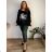 Übergroße Stretch-Jogginghose für Damen (50/52 EINHEITSGRÖSSE) ITALIAN FASHION IM425016  schwarz
