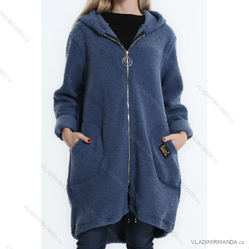 Damen-Sweatshirt mit langen Ärmeln und Reißverschluss in Übergröße (Einheitsgröße S/M) ITALIAN FASHION IMPLI2330871