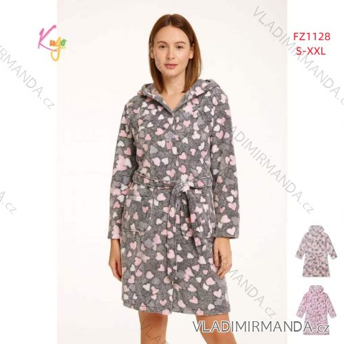 Warmer flauschiger Bademantel mit Kapuze für Mädchen (98-128) KUGO FZ-6717