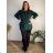 Langer Faltenrock für Damen mit Gürtel (S/M/L ONE SIZE) ITALIAN FASHION IMC25333  schwarz