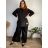 Langer Faltenrock für Damen mit Gürtel (S/M/L ONE SIZE) ITALIAN FASHION IMC25333  schwarz