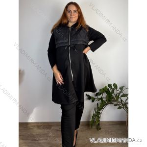 Langärmliges, leichtes Damen-Kapuzensweatshirt mit Reißverschluss, übergroß (52/54/56 ONE SIZE) ITALIAN FASHION IMC25359