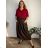 Damen Warmes Langarmkleid (L / XL ONE SIZE) ITALIAN FASHION IM421MIA  dunkler Smaragd