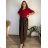 Damen Warmes Langarmkleid (L / XL ONE SIZE) ITALIAN FASHION IM421MIA  dunkler Smaragd