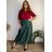 Damen Warmes Langarmkleid (L / XL ONE SIZE) ITALIAN FASHION IM421MIA  dunkler Smaragd