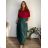 Damen Warmes Langarmkleid (L / XL ONE SIZE) ITALIAN FASHION IM421MIA  dunkler Smaragd