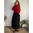 Damen Warmes Langarmkleid (L / XL ONE SIZE) ITALIAN FASHION IM421MIA  dunkler Smaragd