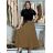 Langer Faltenrock für Damen mit Gürtel (S/M/L ONE SIZE) ITALIAN FASHION IMC25333