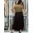 Langer Faltenrock für Damen mit Gürtel (S/M/L ONE SIZE) ITALIAN FASHION IMC25333