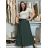 Langer Faltenrock für Damen mit Gürtel (S/M/L ONE SIZE) ITALIAN FASHION IMC25333 S / M / L schwarz