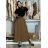 Langer Faltenrock für Damen mit Gürtel (S/M/L ONE SIZE) ITALIAN FASHION IMC25333 S / M / L schwarz