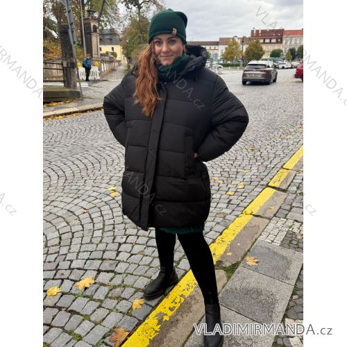 Reißverschluss Kapuzen Langarm Damen Oversized (3XL-8XL) POLISH FASHION PMWT21T21-69 70 schwarz
