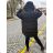 Reißverschluss Kapuzen Langarm Damen Oversized (3XL-8XL) POLISH FASHION PMWT21T21-69 70 schwarz