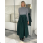 Damen Warmes Langarmkleid (L / XL ONE SIZE) ITALIAN FASHION IM421MIA S / M / L schwarz