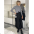 Damen Warmes Langarmkleid (L / XL ONE SIZE) ITALIAN FASHION IM421MIA S / M / L schwarz