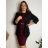 Set elegante Jacke Langarm und Hose Damen (S / M ONE SIZE) ITALIAN FASHION IMM211392 44 schwarz