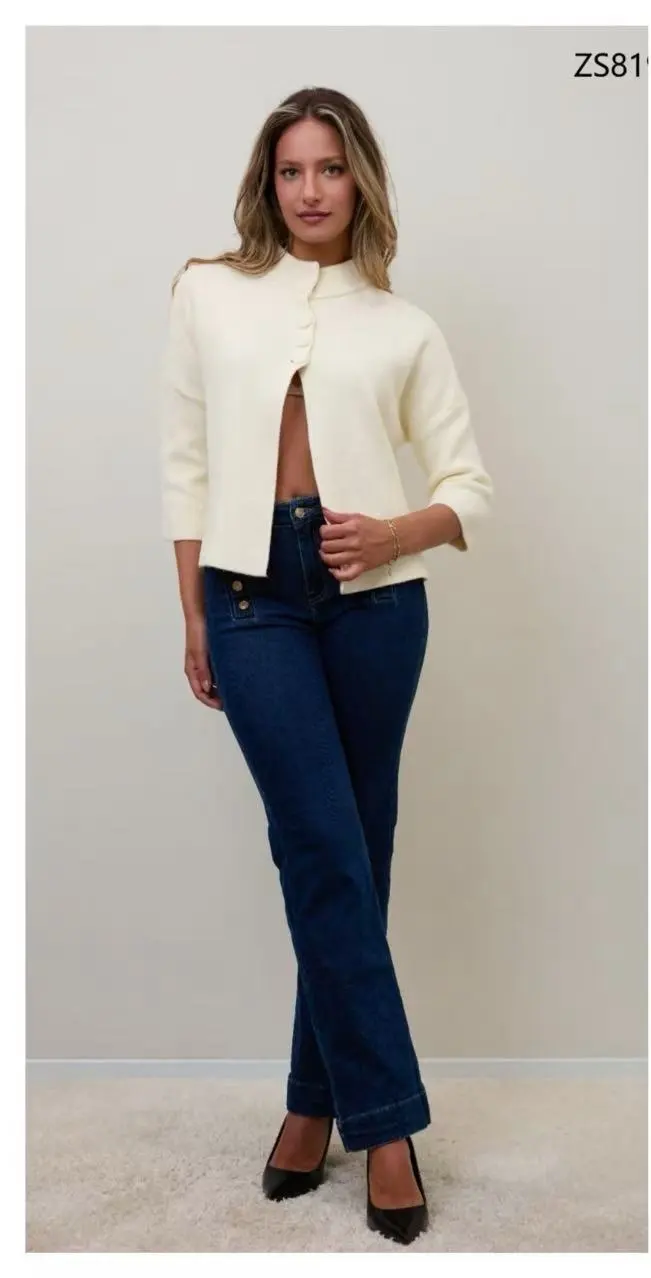 Ärmellose Jacke mit langen Ärmeln (uni sl) ITALIENISCHE Mode IMC17326