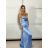 Langes, ärmelloses Abendkleid für Damen (Einheitsgröße S/M/L) Italienische Mode IMPBB25B24908/DU -   hellblau -   S / M / L