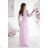 Langärmliges Abendkleid für Damen (34-48) POLISH FASHION PMLBC25314-01 růžová světlá 34