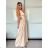 Langes, elegantes, ärmelloses Kleid für Damen (Einheitsgröße S/M) ITALIAN FASHION IMPDY23MDUE991505 beige S / M / L