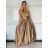 Langes, elegantes, ärmelloses Kleid für Damen (Einheitsgröße S/M) ITALIAN FASHION IMPDY23MDUE991505 beige S / M / L
