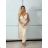 Langes, elegantes trägerloses Damenkleid (S/M EINHEITSGRÖSSE) ITALIAN FASHION IMPGM2310921 S / M beige