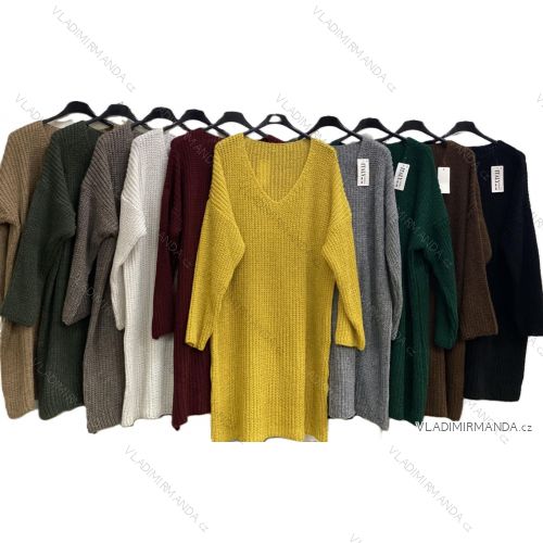 Langärmliges, leichtes Damen-Kapuzensweatshirt mit Reißverschluss, übergroß (52/54/56 ONE SIZE) ITALIAN FASHION IMC25359