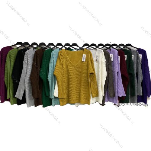 Langärmliges, leichtes Damen-Kapuzensweatshirt mit Reißverschluss, übergroß (52/54/56 ONE SIZE) ITALIAN FASHION IMC25359