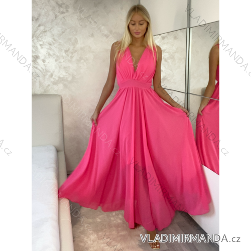 Ärmelloses langes Partykleid für Damen (S/M EINHEITSGRÖSSE) ITALIAN FASHION IMPBB22 IMPBB225009kt/DRU S/M neonpink