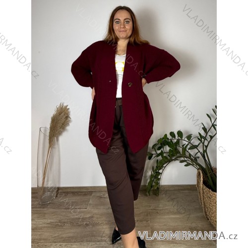 Jacke dünne lange Ärmel Frauen (UNI XS-M) ITALIENISCHE MODE IM120049 50/52/54 Wein