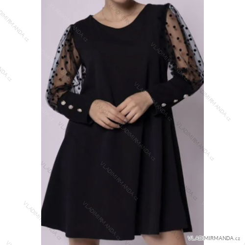 Šaty elegantní dlouhý rukáv dámské (S/M ONE SIZE) ITALSKÁ MÓDA IMPLI2220433lurex