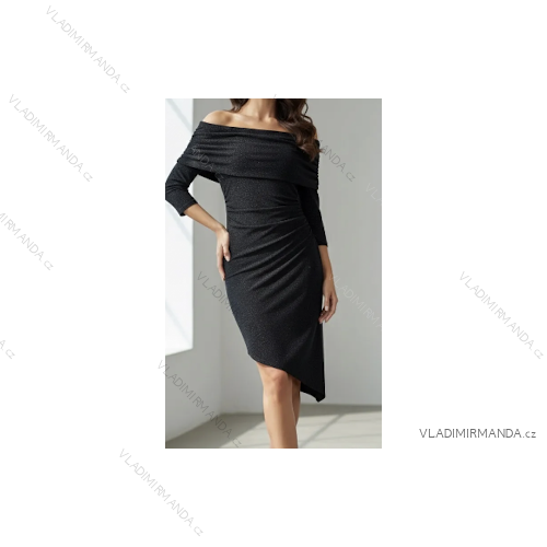Elegantes Damenkleid mit langen Ärmeln (Einheitsgröße S/M/L) ITALIENISCHE MODE IMPLI258266