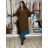 Damen 3/4 Langarm-Hemdkleid (XS/S/M Einheitsgröße) ITALIAN FASHION IMD25030 M/L/XL braun