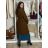 Damen 3/4 Langarm-Hemdkleid (XS/S/M Einheitsgröße) ITALIAN FASHION IMD25030 M/L/XL braun