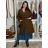 Damen 3/4 Langarm-Hemdkleid (XS/S/M Einheitsgröße) ITALIAN FASHION IMD25030 M/L/XL braun