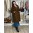 Damen 3/4 Langarm-Hemdkleid (XS/S/M Einheitsgröße) ITALIAN FASHION IMD25030 M/L/XL braun