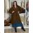 Damen 3/4 Langarm-Hemdkleid (XS/S/M Einheitsgröße) ITALIAN FASHION IMD25030 M/L/XL braun