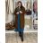 Damen 3/4 Langarm-Hemdkleid (XS/S/M Einheitsgröße) ITALIAN FASHION IMD25030 M/L/XL braun