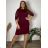 Kurzarmkleid für Damen in Übergröße (L-3XL) POLISH FASHION PMF20013 42 Wein
