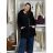 Fleecemantel Langarm Reißverschluss Kapuze Damen Oversized (XL / 2XLONE SIZE) ITALIAN FASHION IMD211123 M/L/XL schwarz
