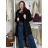 Fleecemantel Langarm Reißverschluss Kapuze Damen Oversized (XL / 2XLONE SIZE) ITALIAN FASHION IMD211123 M/L/XL schwarz