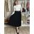 Langer, warmer Faltenrock für Damen mit Gürtel (Einheitsgröße S/M/L) ITALIENISCHE MODE IMC24594 S / M / L schwarz
