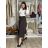 Langer, warmer Faltenrock für Damen mit Gürtel (Einheitsgröße S/M/L) ITALIENISCHE MODE IMC24594 S / M / L schwarz