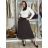 Langer, warmer Faltenrock für Damen mit Gürtel (Einheitsgröße S/M/L) ITALIENISCHE MODE IMC24594 S / M / L schwarz
