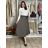 Langer, warmer Faltenrock für Damen mit Gürtel (Einheitsgröße S/M/L) ITALIENISCHE MODE IMC24594 S / M / L schwarz