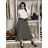 Langer, warmer Faltenrock für Damen mit Gürtel (Einheitsgröße S/M/L) ITALIENISCHE MODE IMC24594 S / M / L schwarz