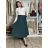 Langer, warmer Faltenrock für Damen mit Gürtel (Einheitsgröße S/M/L) ITALIENISCHE MODE IMC24594 S / M / L schwarz