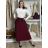 Langer, warmer Faltenrock für Damen mit Gürtel (Einheitsgröße S/M/L) ITALIENISCHE MODE IMC24594 S / M / L schwarz
