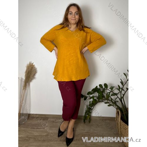 Ärmellose Jacke mit langen Ärmeln (uni sl) ITALIENISCHE Mode IMC17326 54/56/58 žlutá okrová