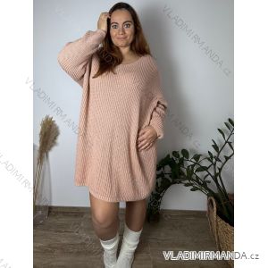 Strickkleid Ala Pullover Langarm Damen Übergröße (XL / 2XL ONE SIZE) ITALIAN FASHION IM4212262